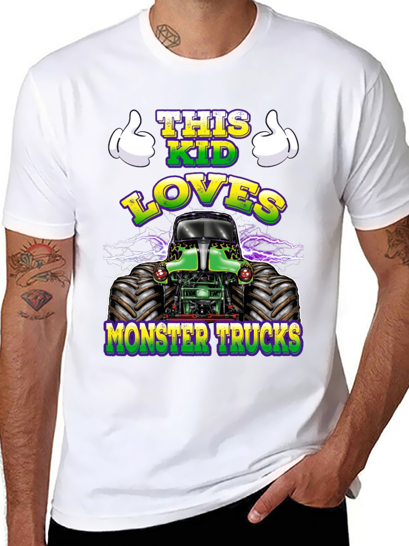 Black This Kid Loves Monster Trucks T-Shirt view 8