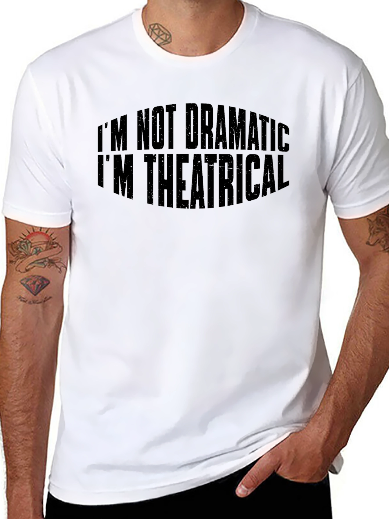 Black Theatrical Graphic Tee - Comical Statement Shirt view 8