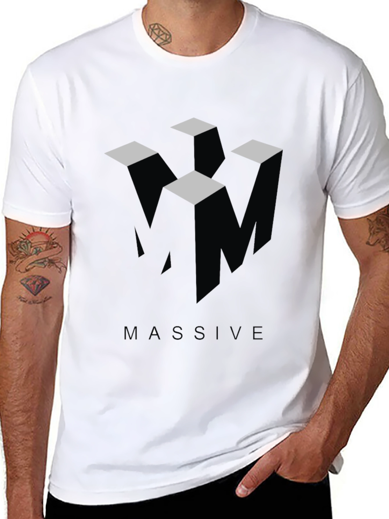 Black Massive Black Graphic Tee view 8