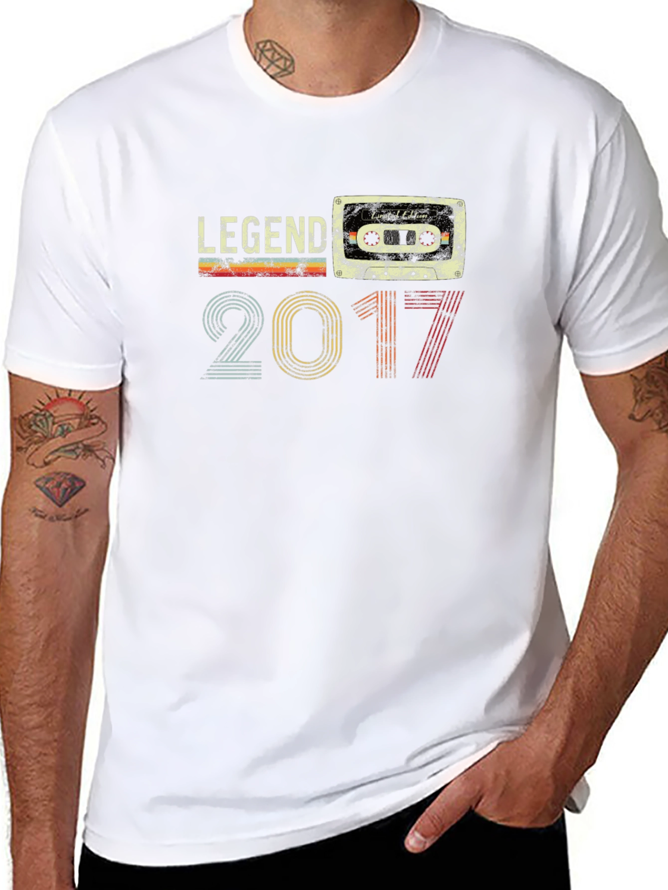 Black Legend Since 2017 Cassette Tape Graphic Tee view 8
