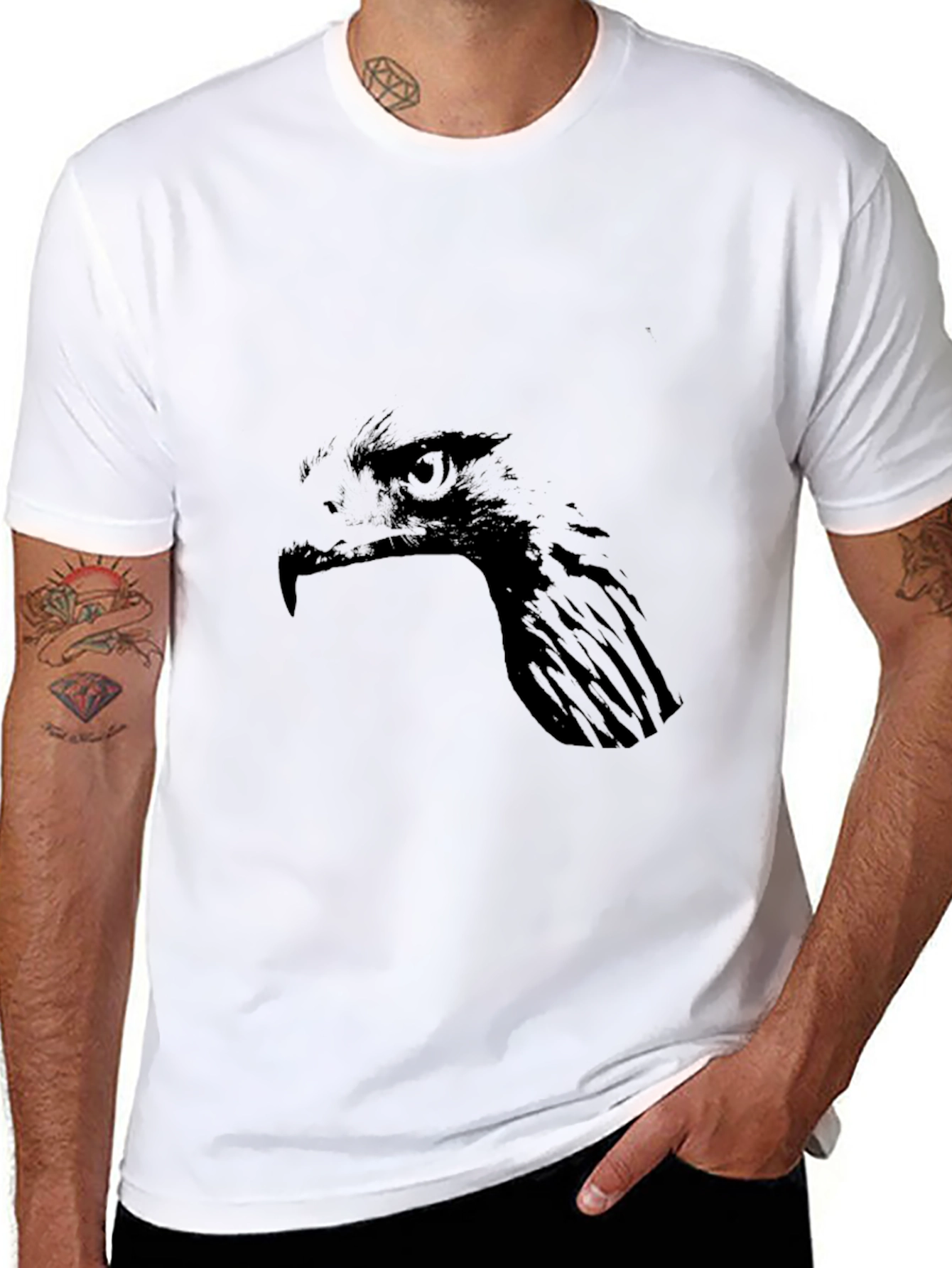 Black Men's Black Eagle Graphic T-Shirt view 8