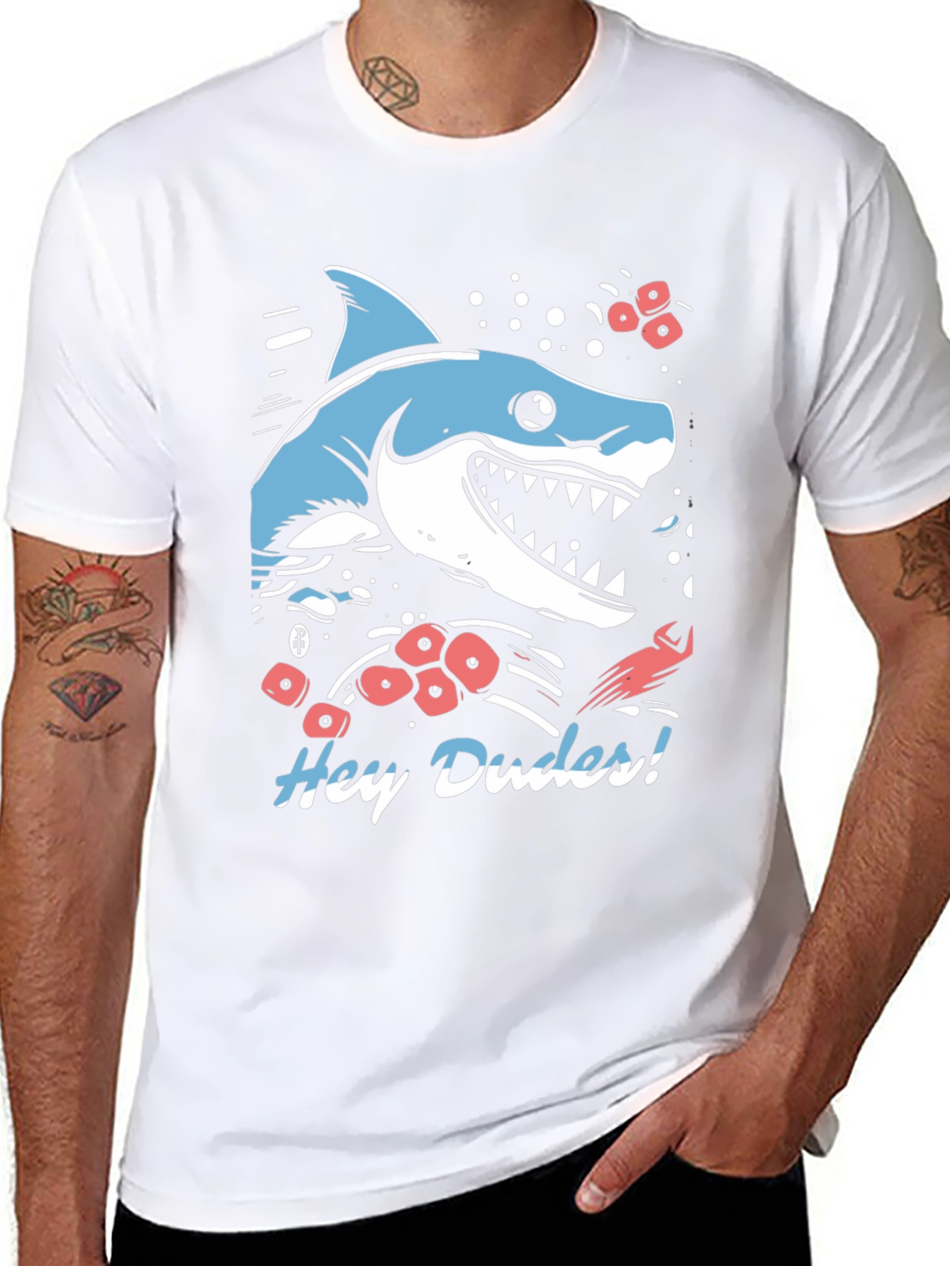 Black Hey Dudes Shark Graphic Tee view 8