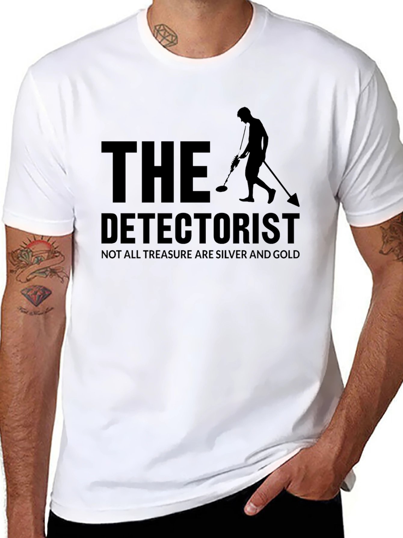Black The Detectorist T-Shirt - Metal Detecting Apparel view 8