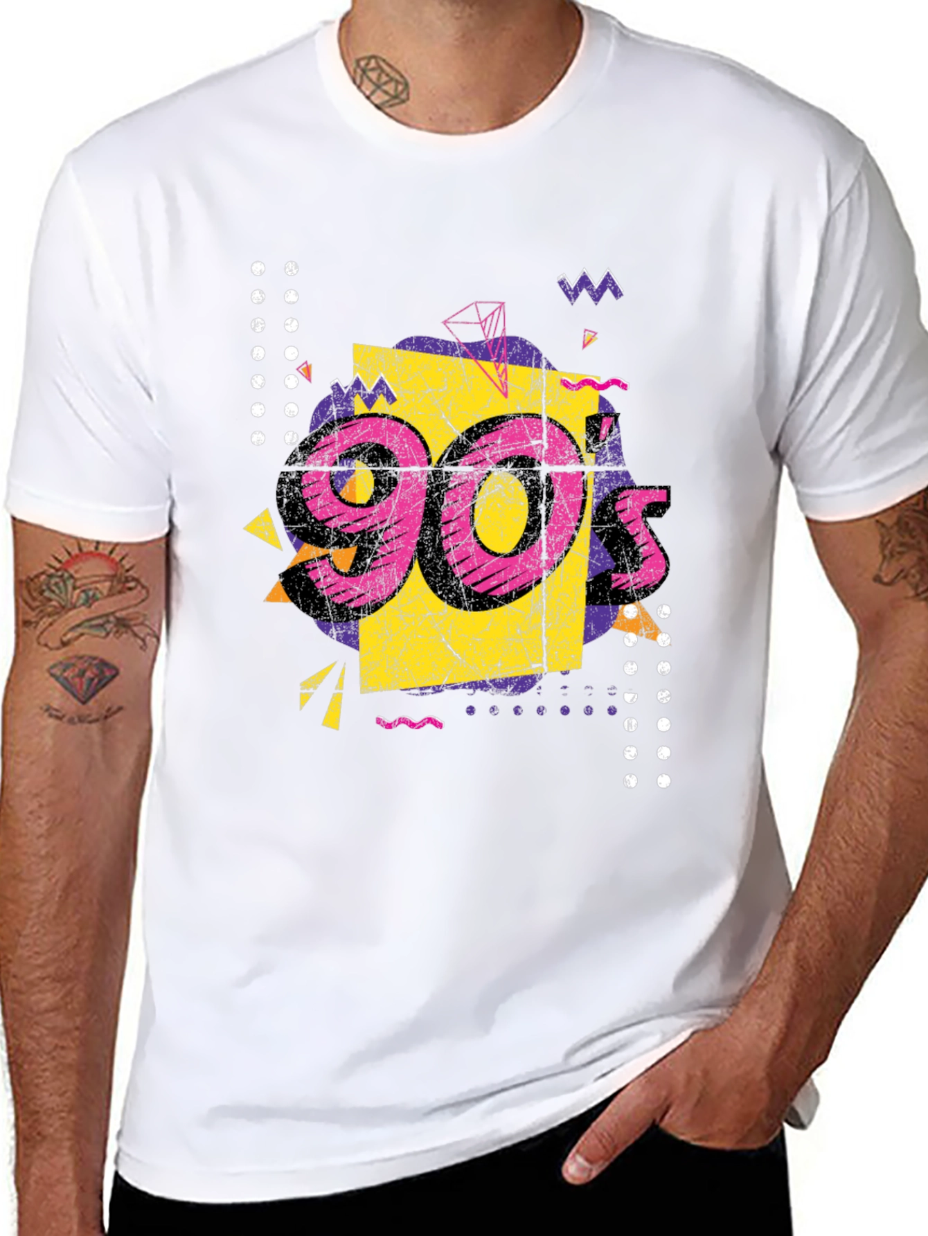 Black 90s Retro Graphic Tee view 8