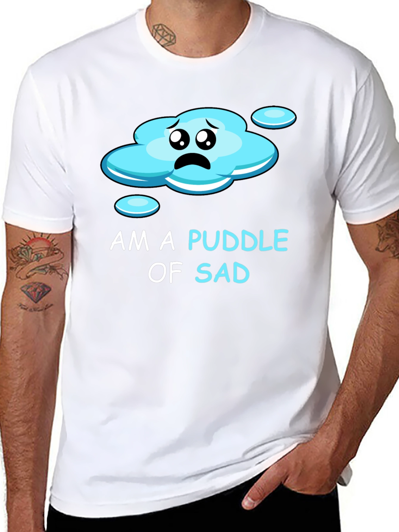 Black Puddle of Sad Tee - Express Your Mood! view 8