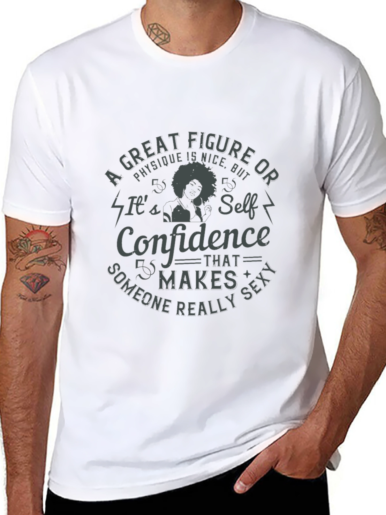 Black Confidence Makes Someone Sexy T-Shirt view 8