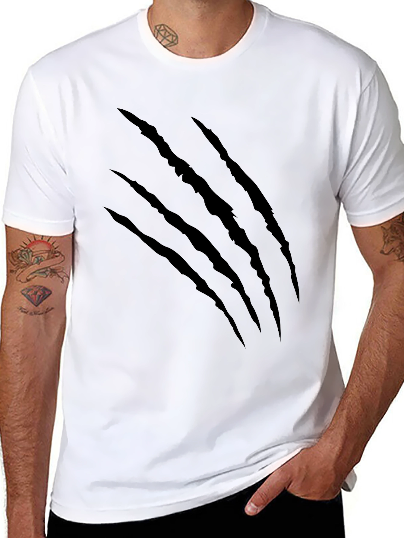 Black Black Claw Mark Graphic T-Shirt view 8