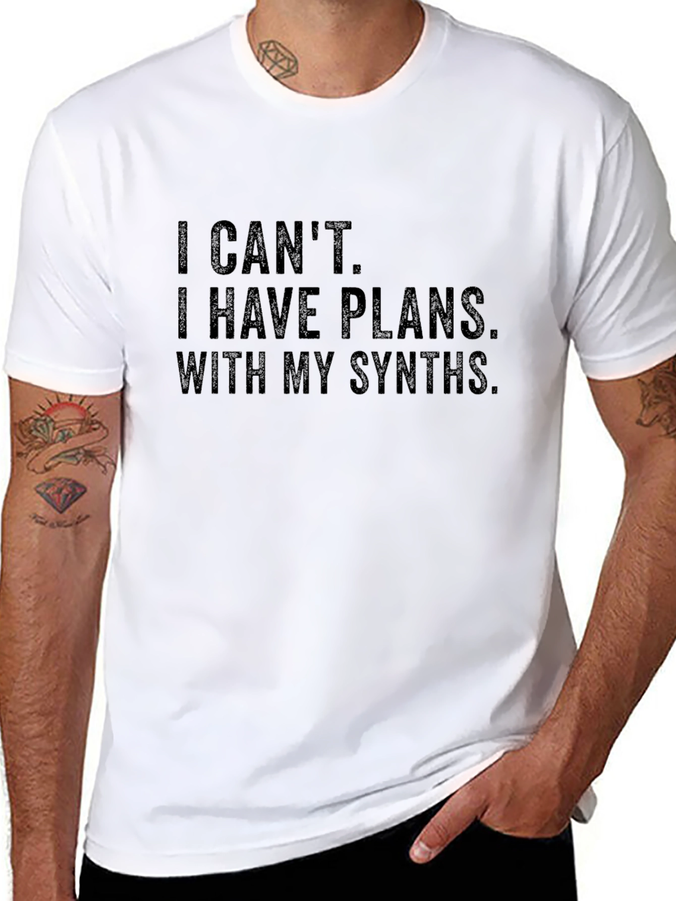 Black Synth Plans T-Shirt - Musician's Apparel view 8
