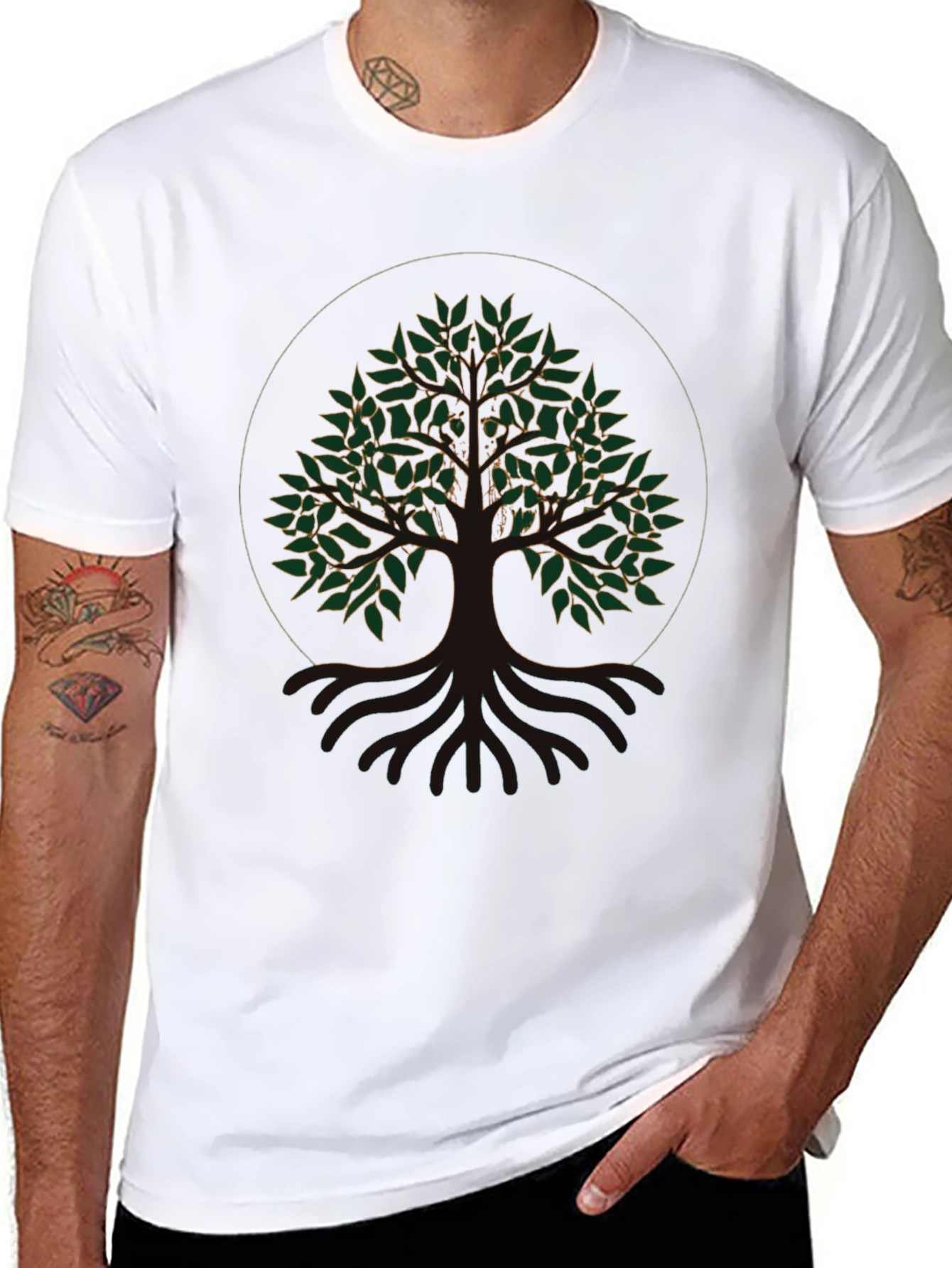Black Tree of Life Graphic Tee - Black view 8