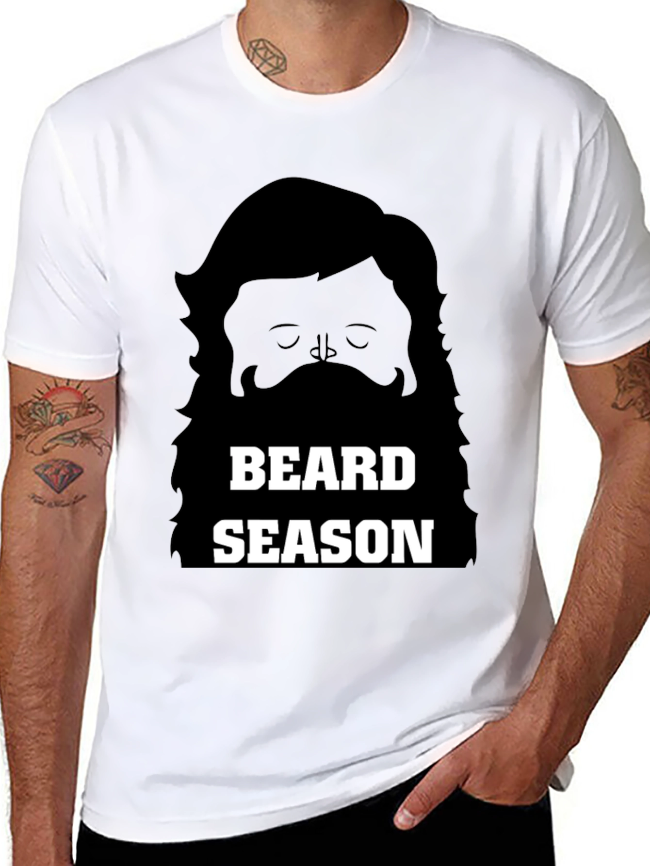 Black Beard Season Graphic Tee - Soft Cotton Unisex Shirt view 8