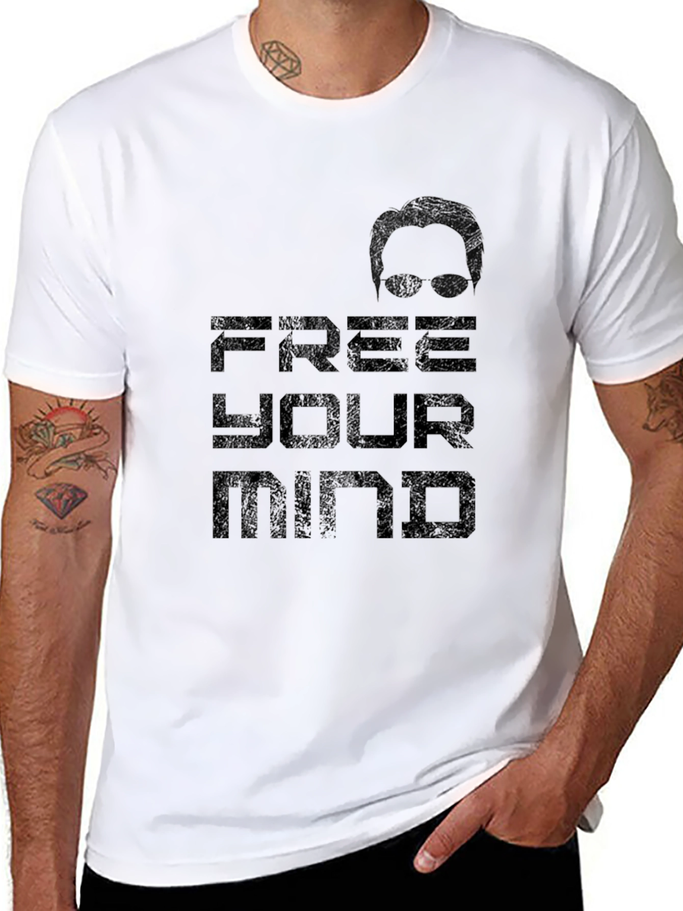 Black Free Your Mind Graphic T-Shirt - Black view 8