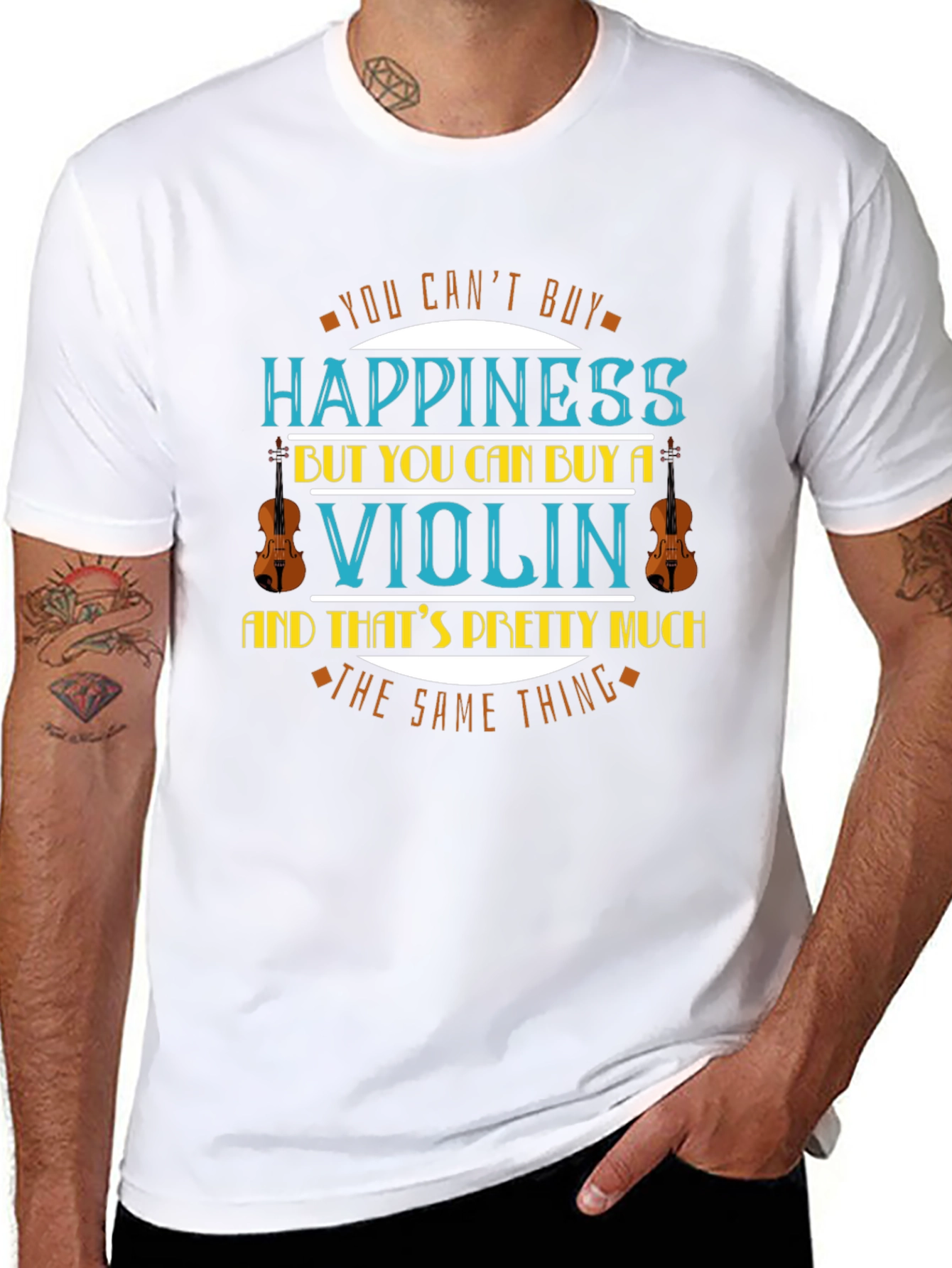 Black Violin Happiness T-Shirt - Music Lover Tee view 8