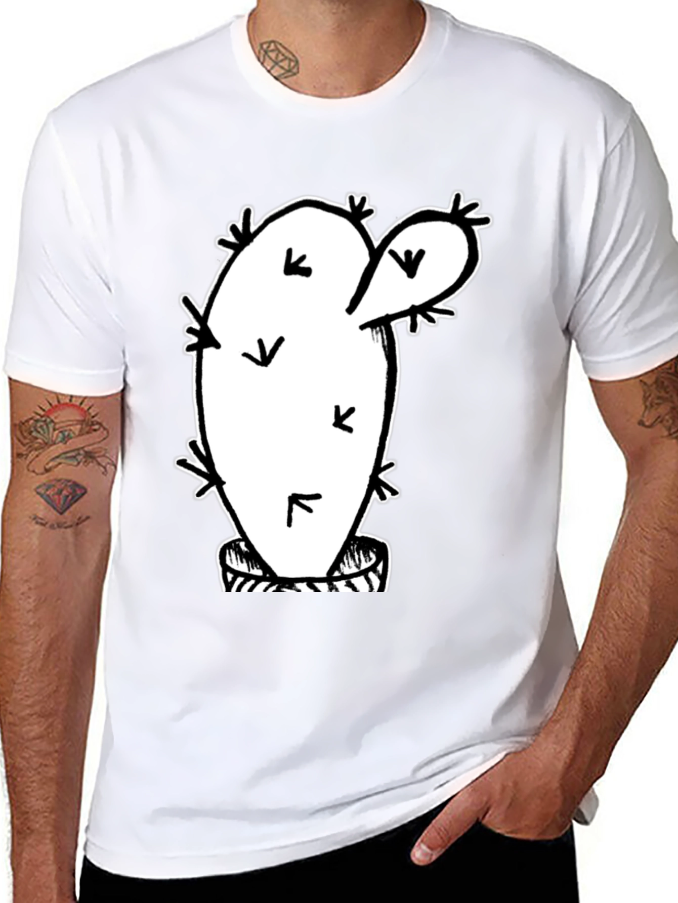 Black Cactus Graphic T-Shirt - Trendy Black Tee view 8