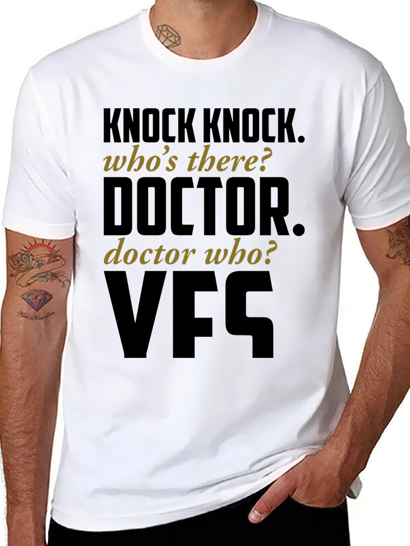 Black Knock Knock Doctor Who T-Shirt view 8