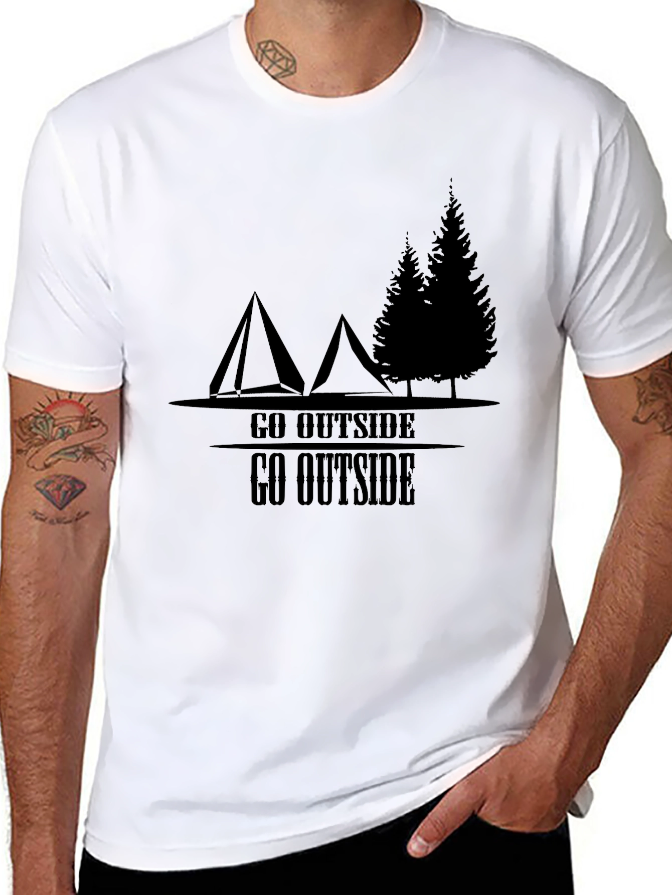 Black Go Outside Camping T-Shirt view 8