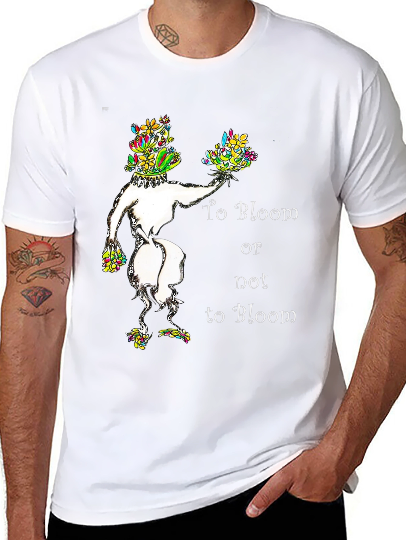 Black Floral Bloom T-Shirt: To Bloom or Not to Bloom view 8