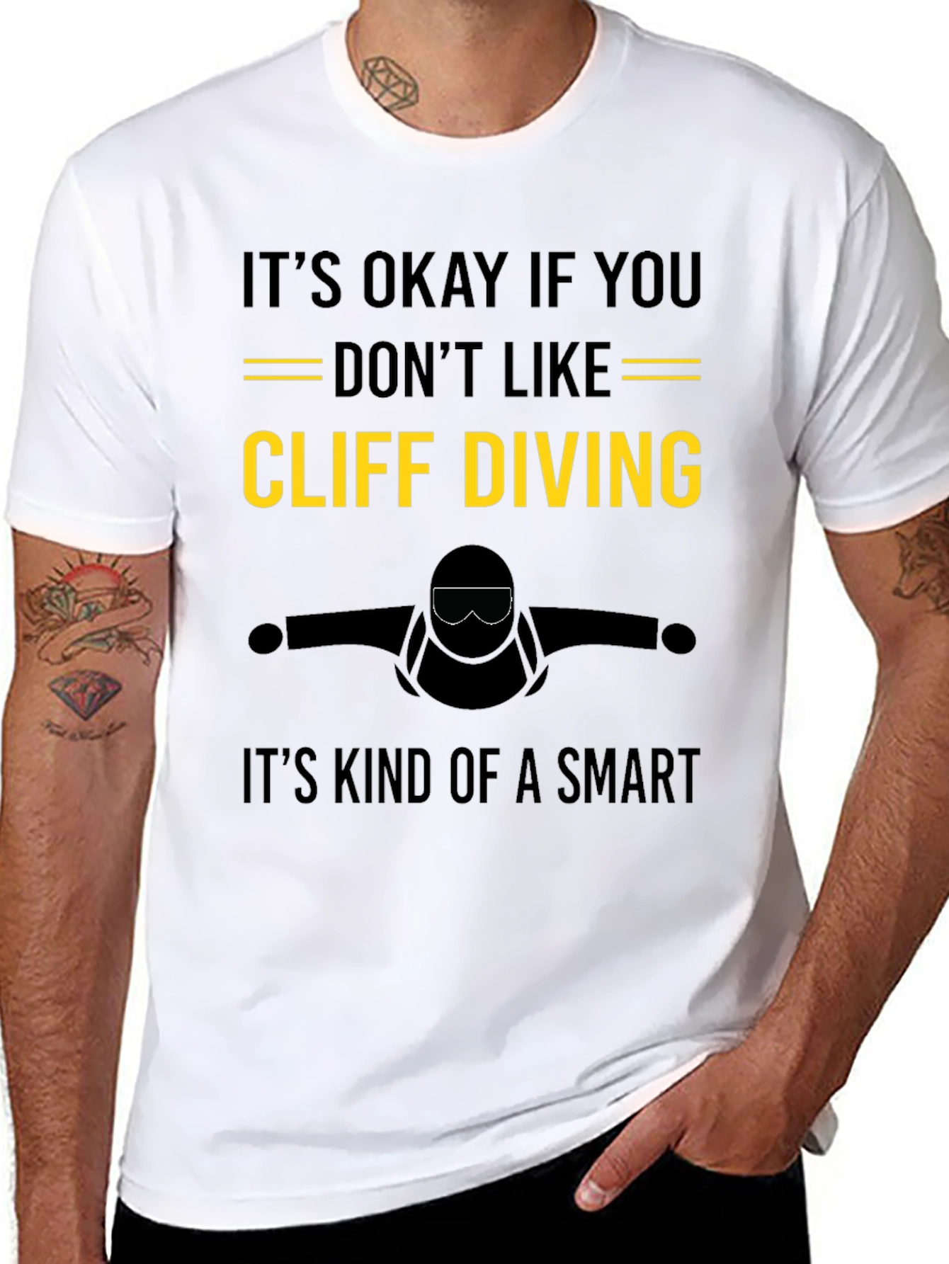 Black Cliff Diving T-Shirt - It's Okay If You Don't Like It! view 8