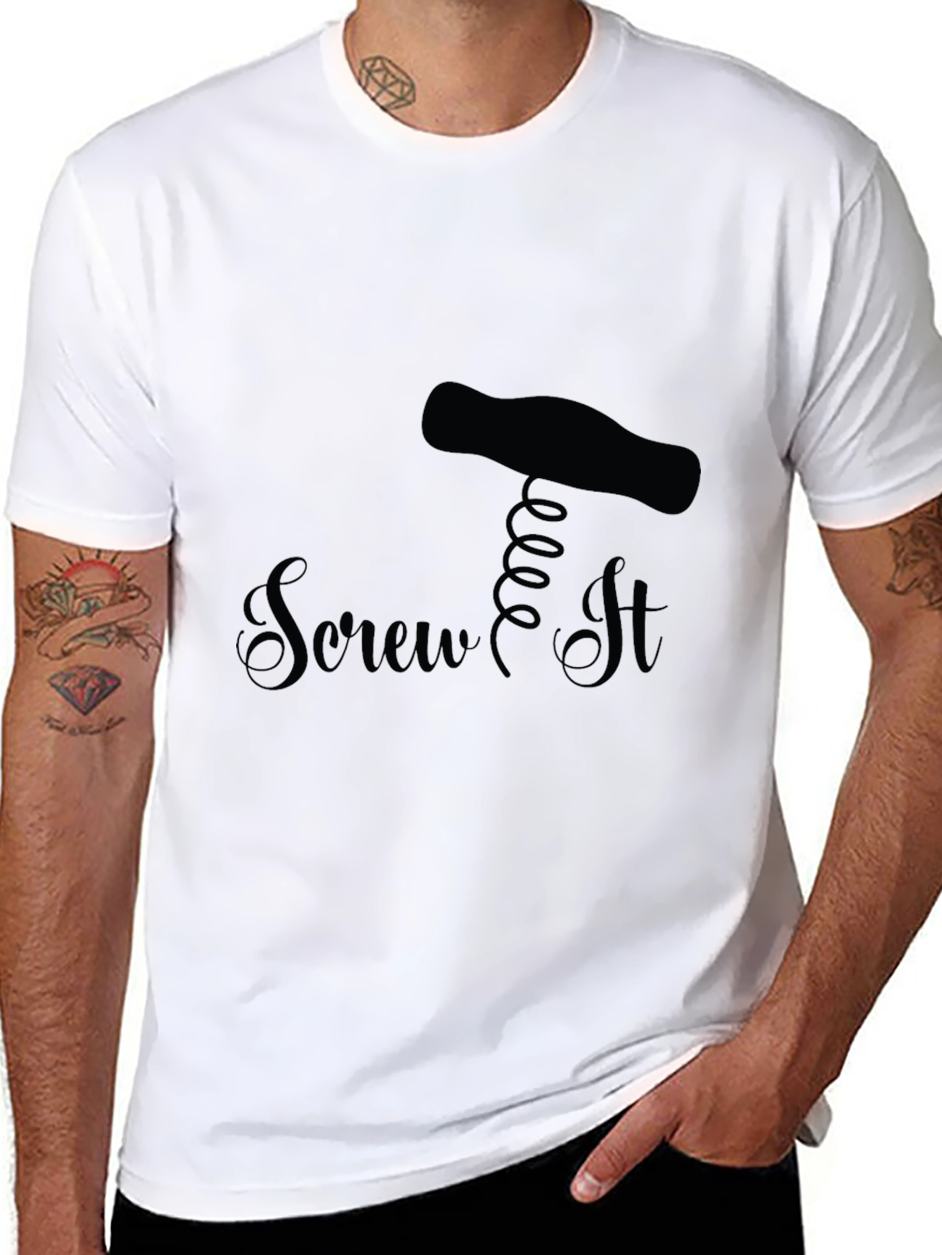 Black Screw It - Funny Black T-Shirt Novelty view 8
