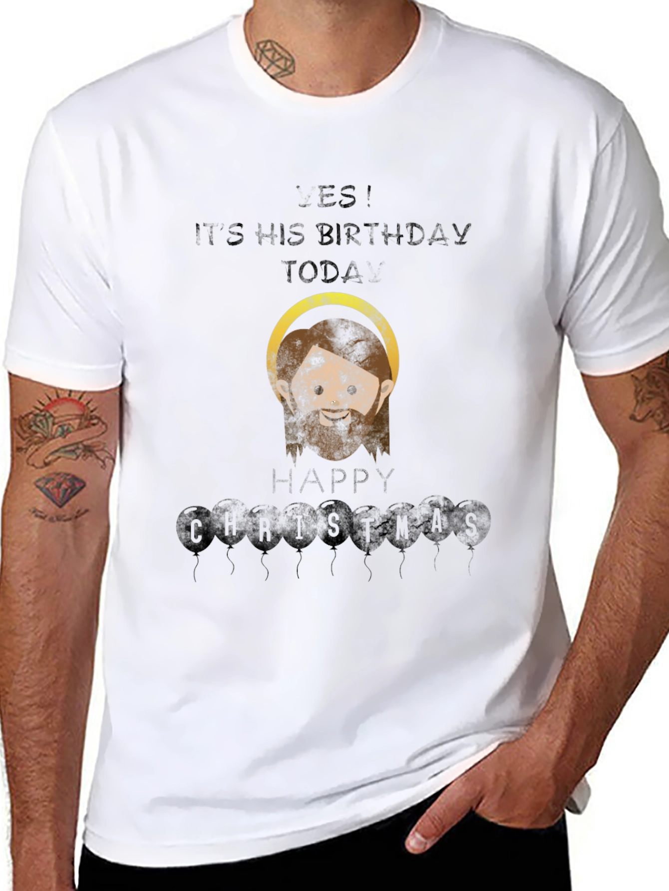 Black It's His Birthday Today Funny Graphic Tee view 8
