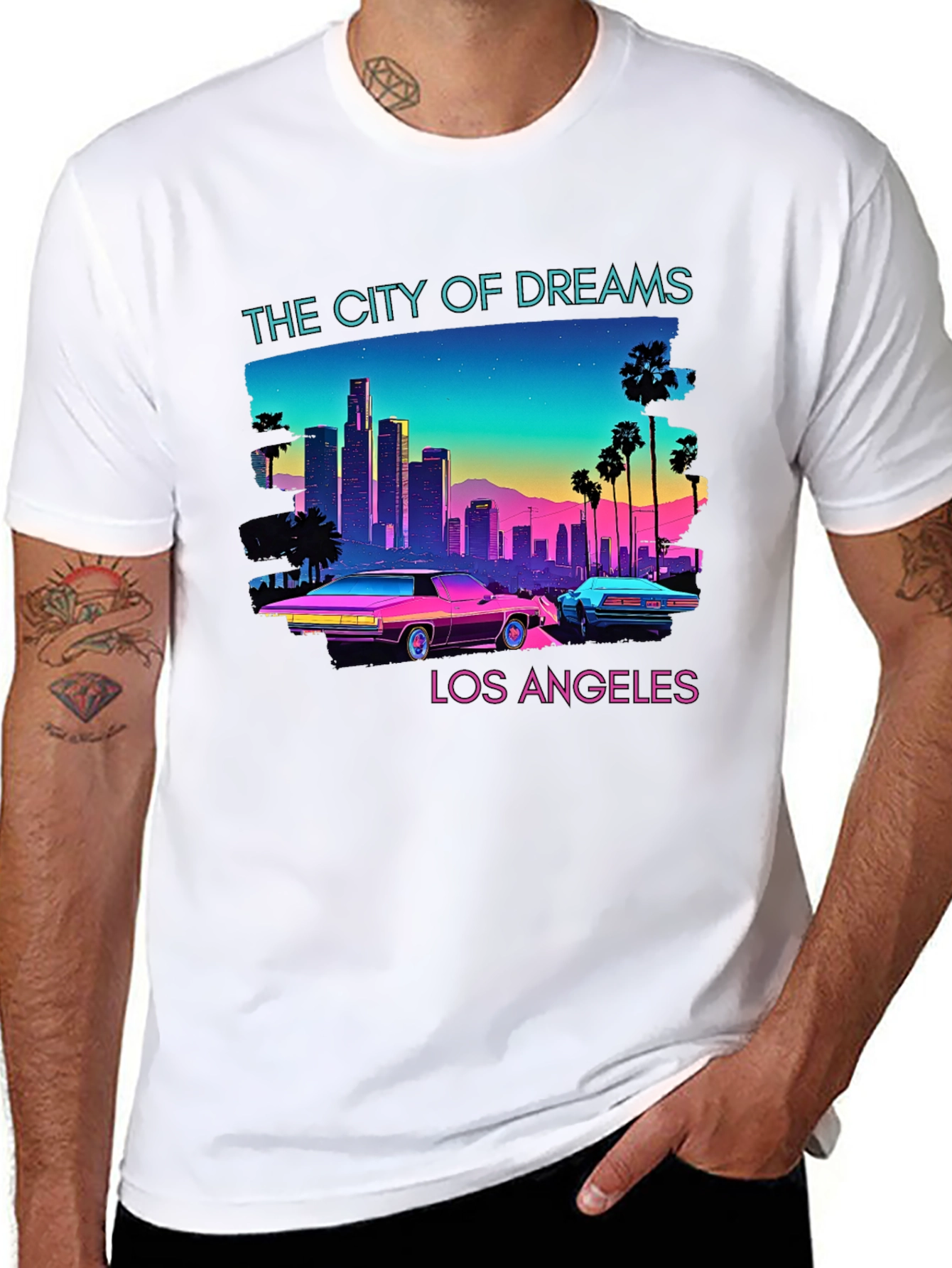 Retro Los Angeles Graphic T-Shirt - 8