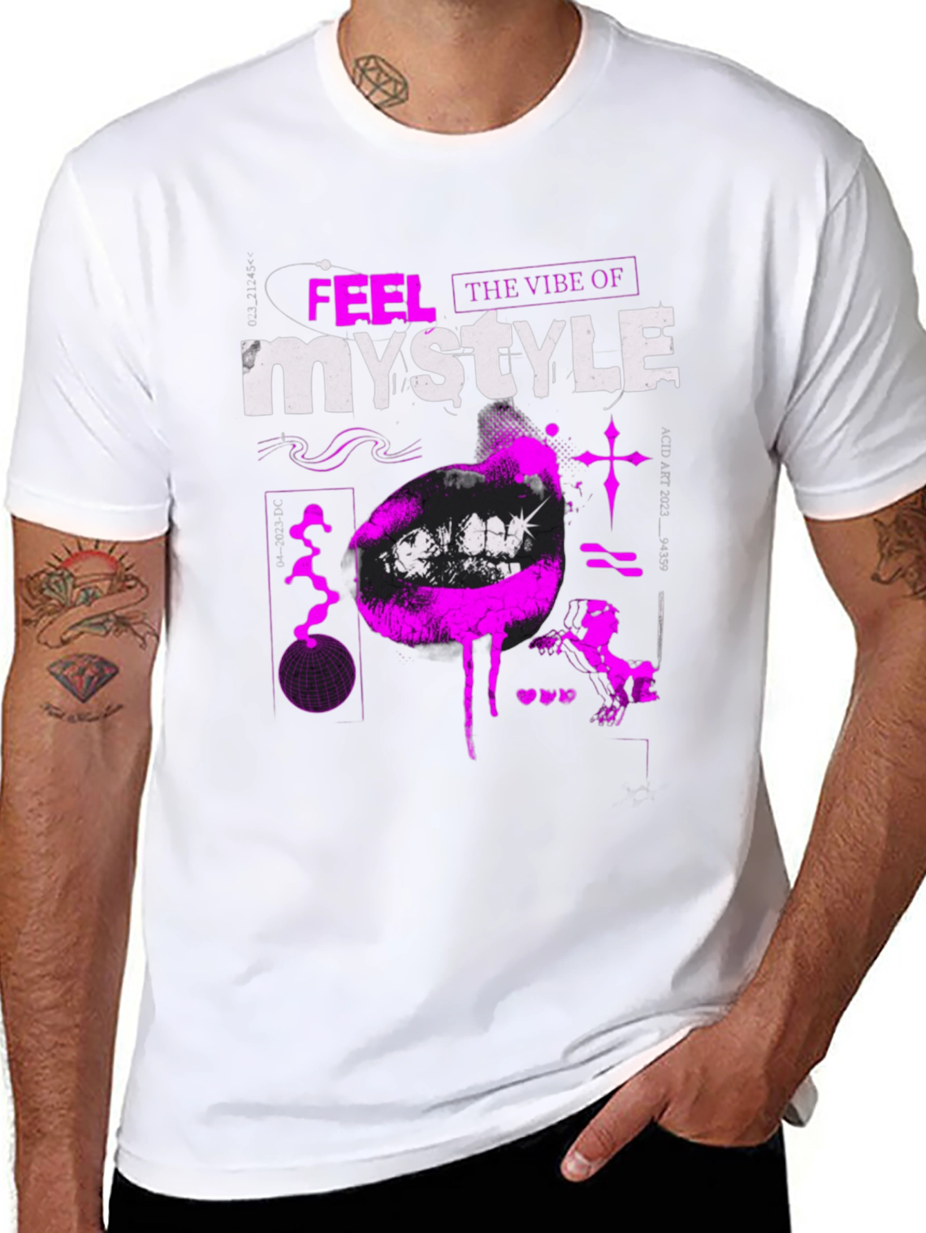 Black Trendy Black T-Shirt with Bold Graphic Print view 8