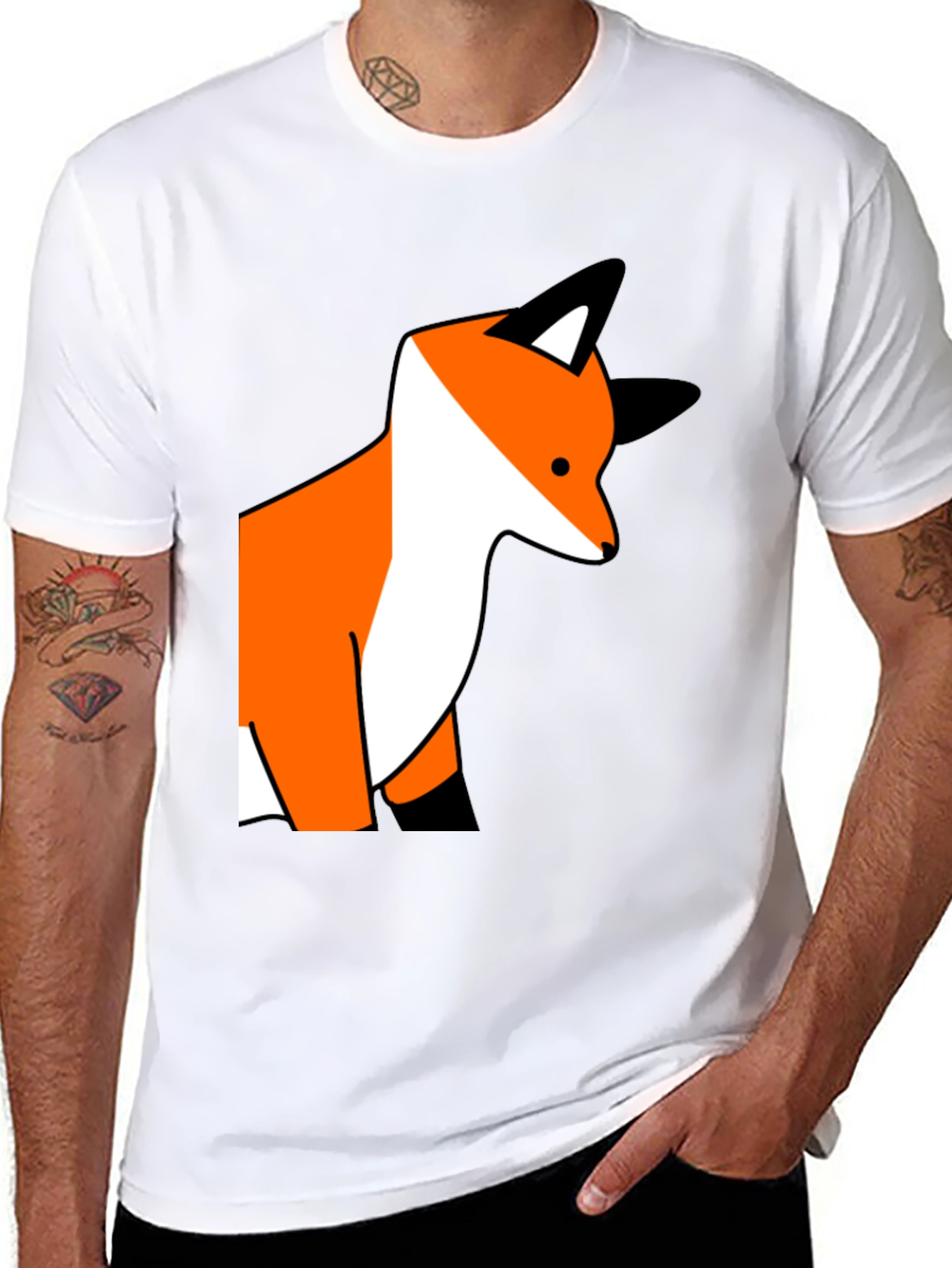 Black Fox Graphic Print Black T-Shirt view 8