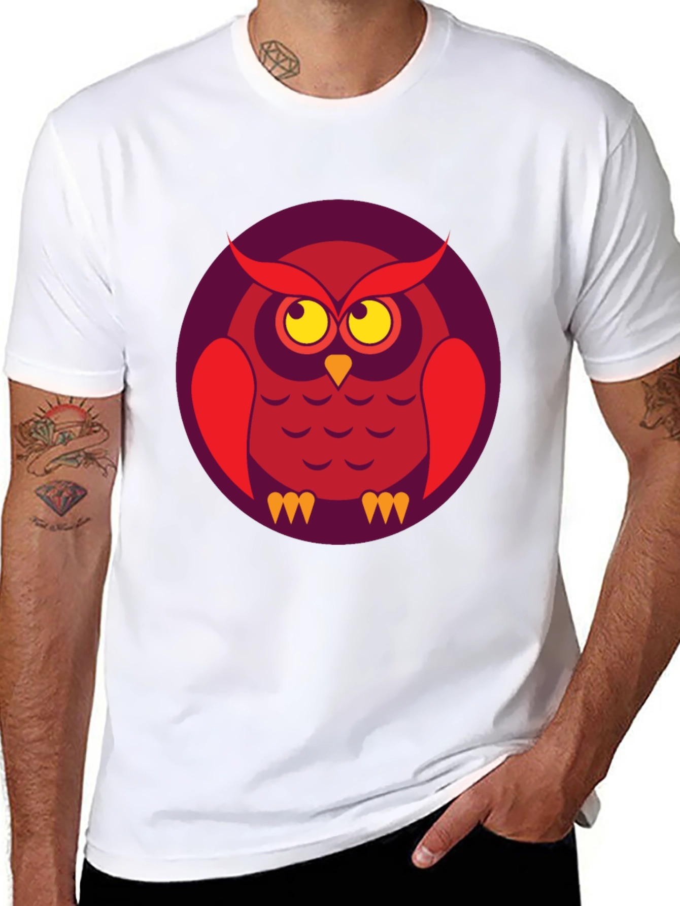 Black Cool Owl Graphic T-Shirt - Unique Design view 8