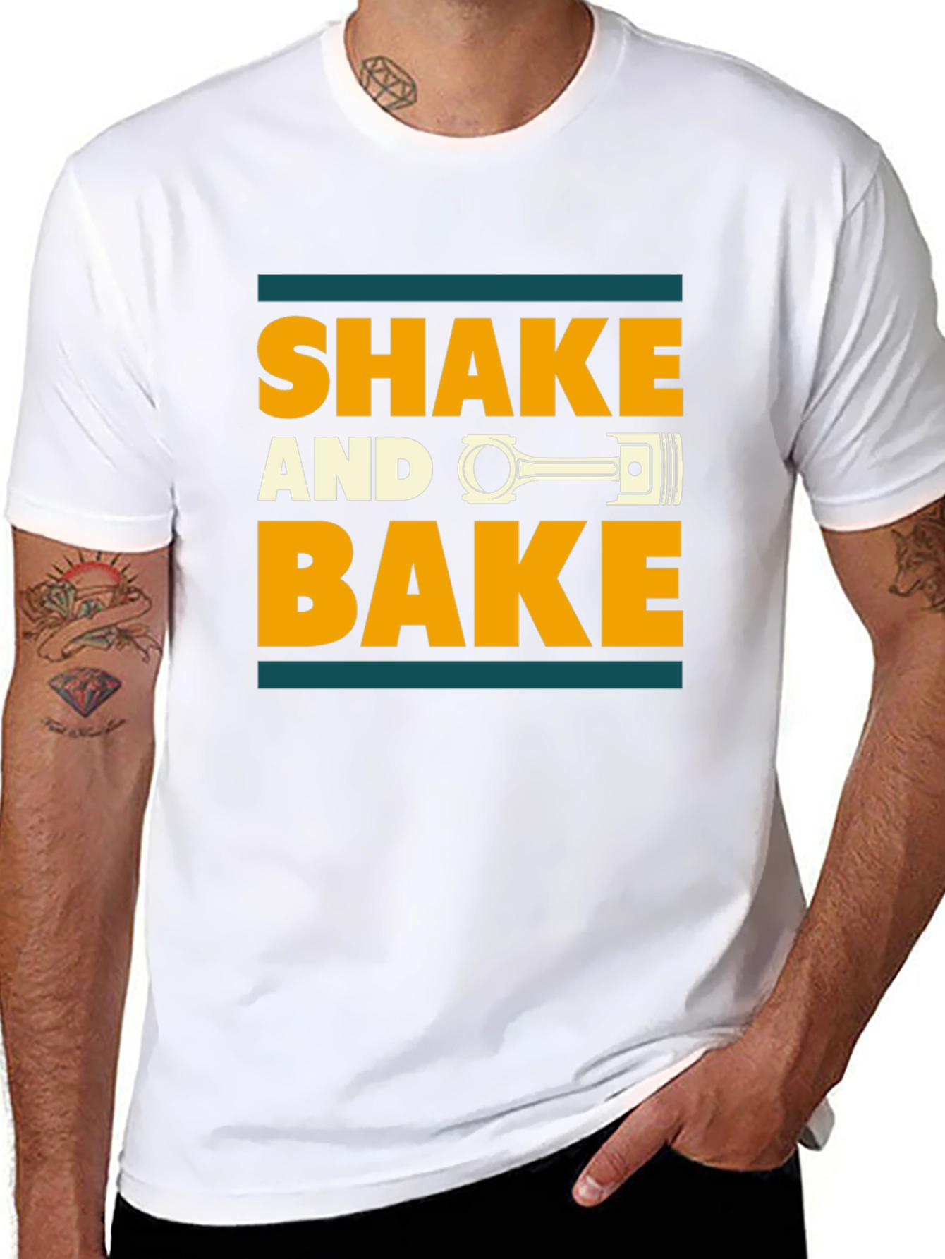 Black Shake and Bake T-Shirt - Humorous Automotive Design view 8