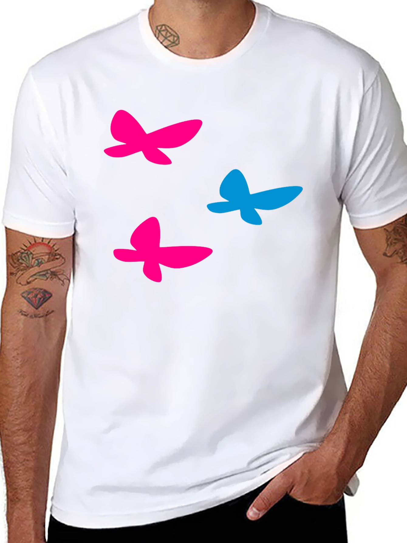 Black Butterfly Graphic T-Shirt - Fun Casual Wear view 8