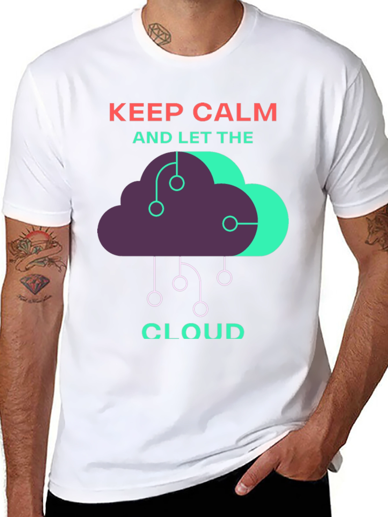 Black Keep Calm and Let the Cloud T-Shirt view 8