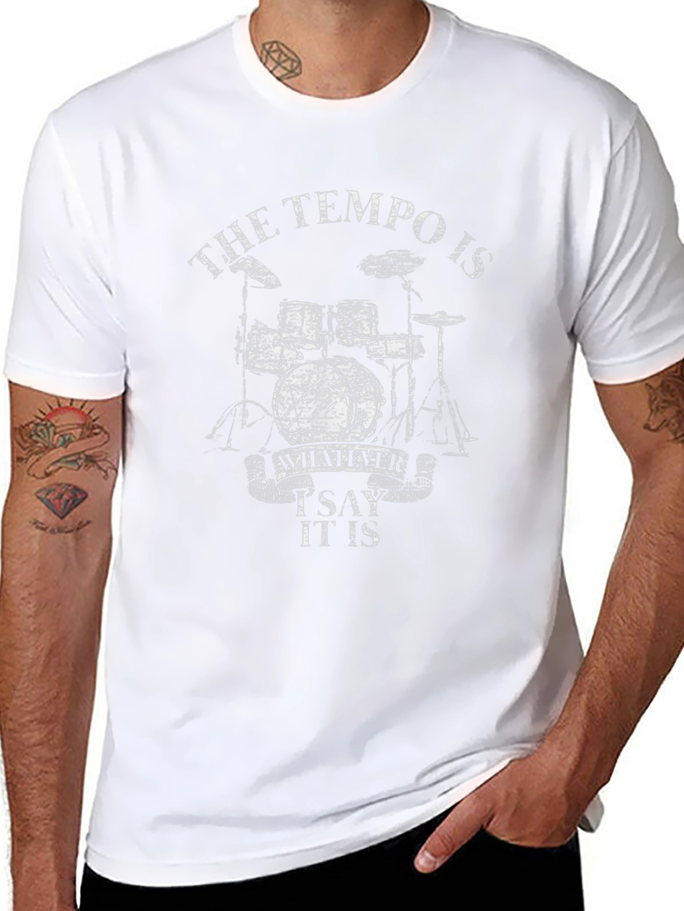Black The Tempo Is Whatever I Say It Is - Drummer T-Shirt view 8