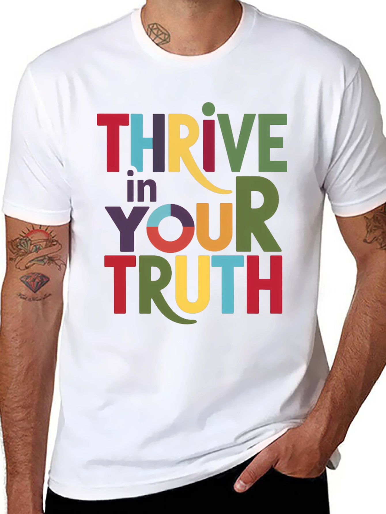 Black Thrive in Your Truth Graphic Tee - Black view 8