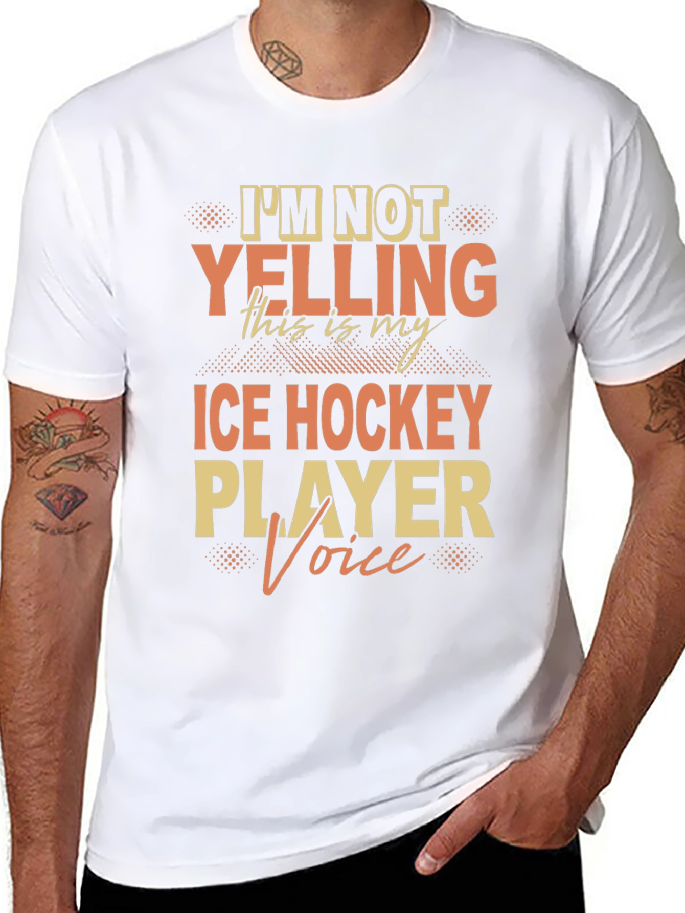 Black Ice Hockey Player Voice Tee - Novelty Graphic T-Shirt view 8