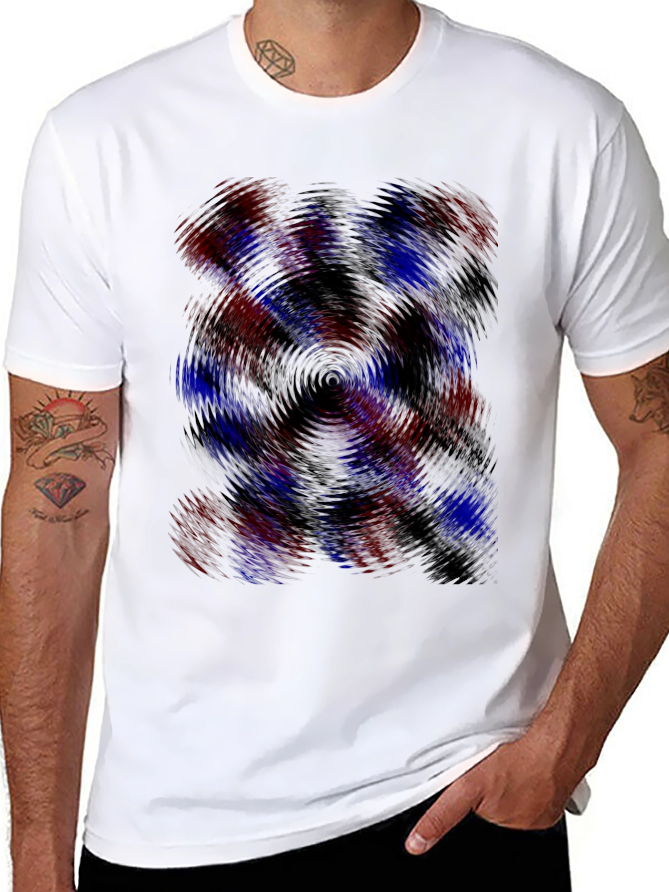 Black Abstract Swirl Graphic Tee - Black view 8