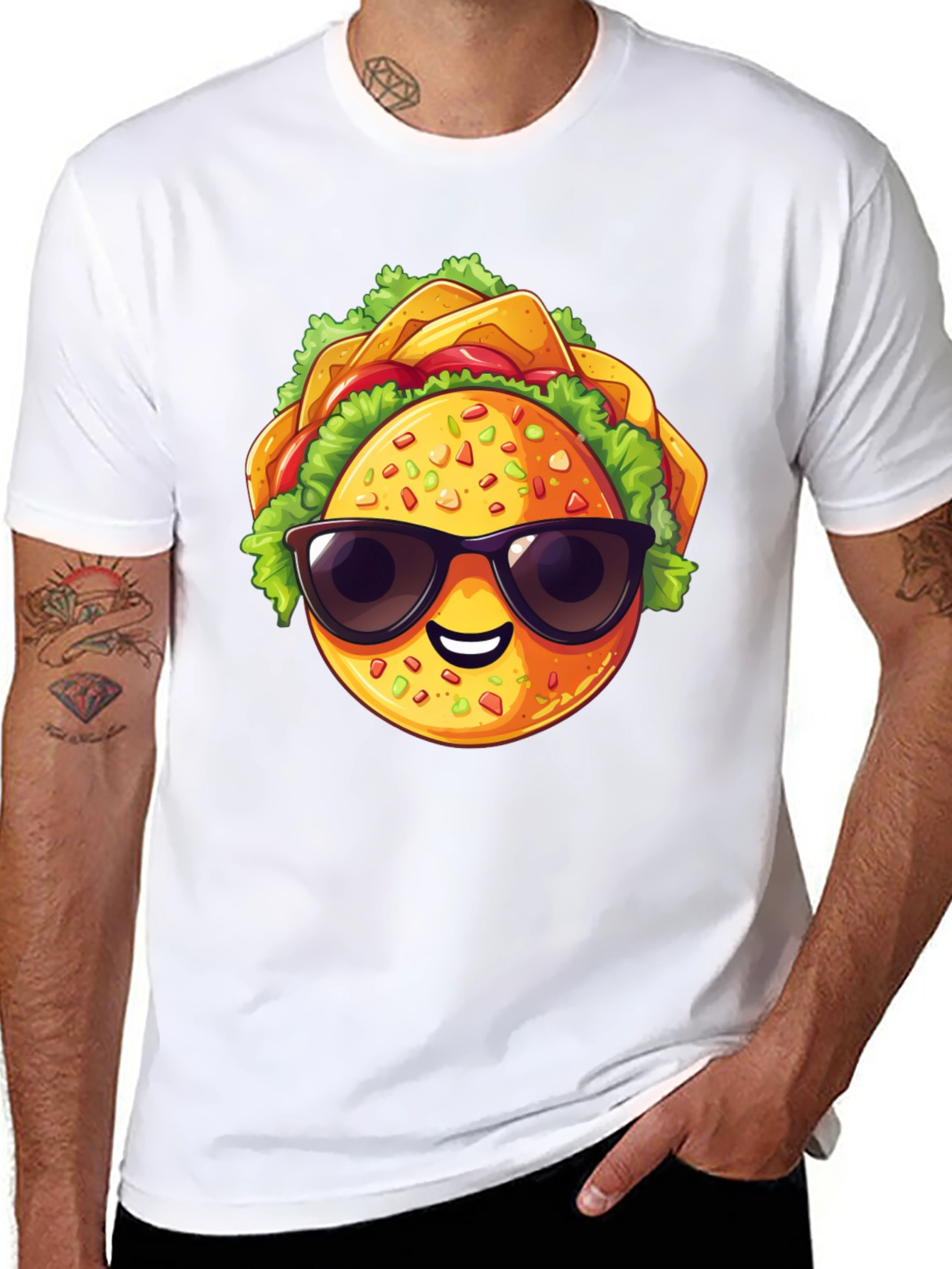 Black Cool Taco Graphic T-Shirt - Stylish Black Tee view 8