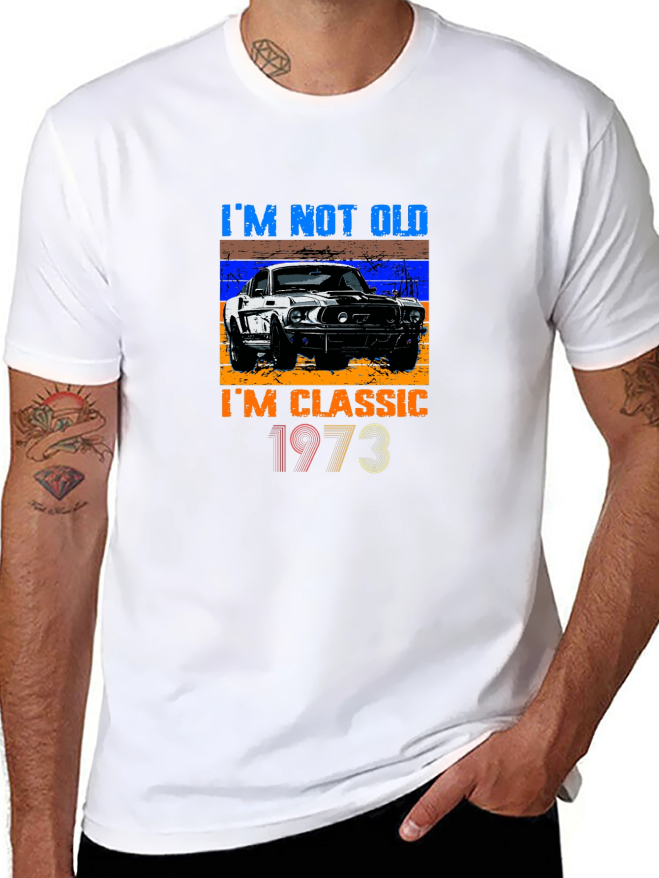 Black I'm Not Old, I'm Classic 1973 Black T-Shirt view 8