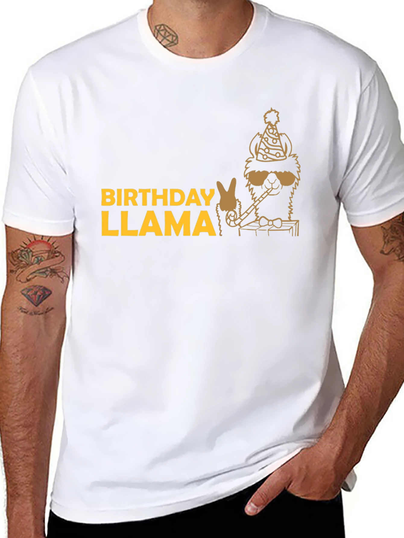 Black Birthday Llama T-Shirt - Party Animal Tee view 8