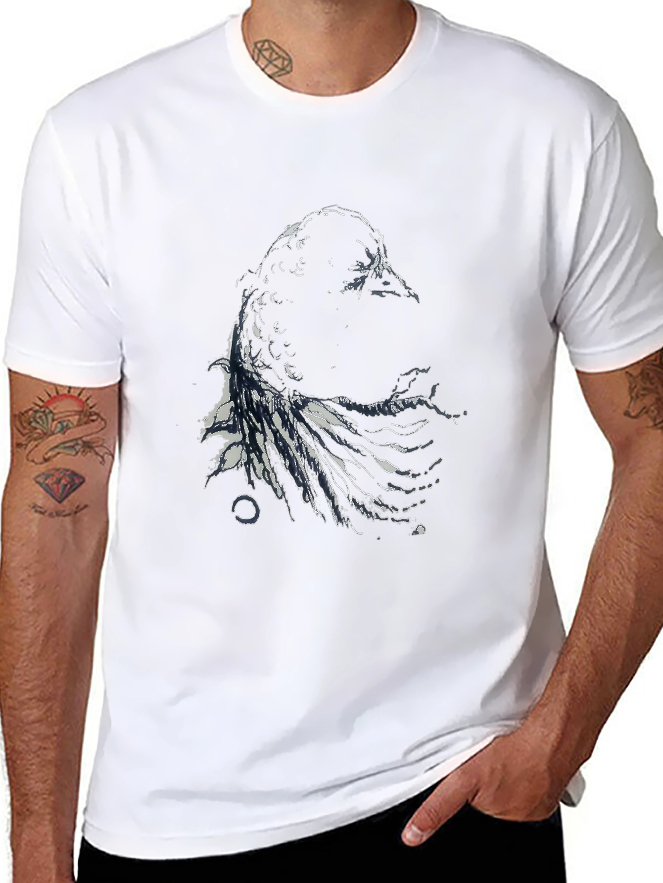 Black Raven Graphic Black T-Shirt view 8