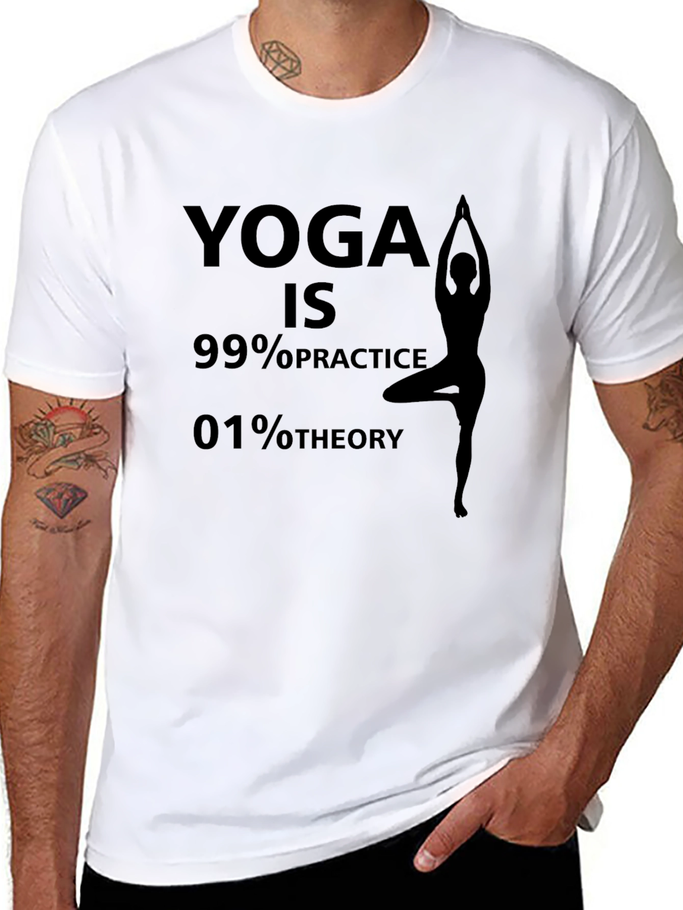 Black Yoga Practice T-Shirt - 99% Practice, 1% Theory view 8