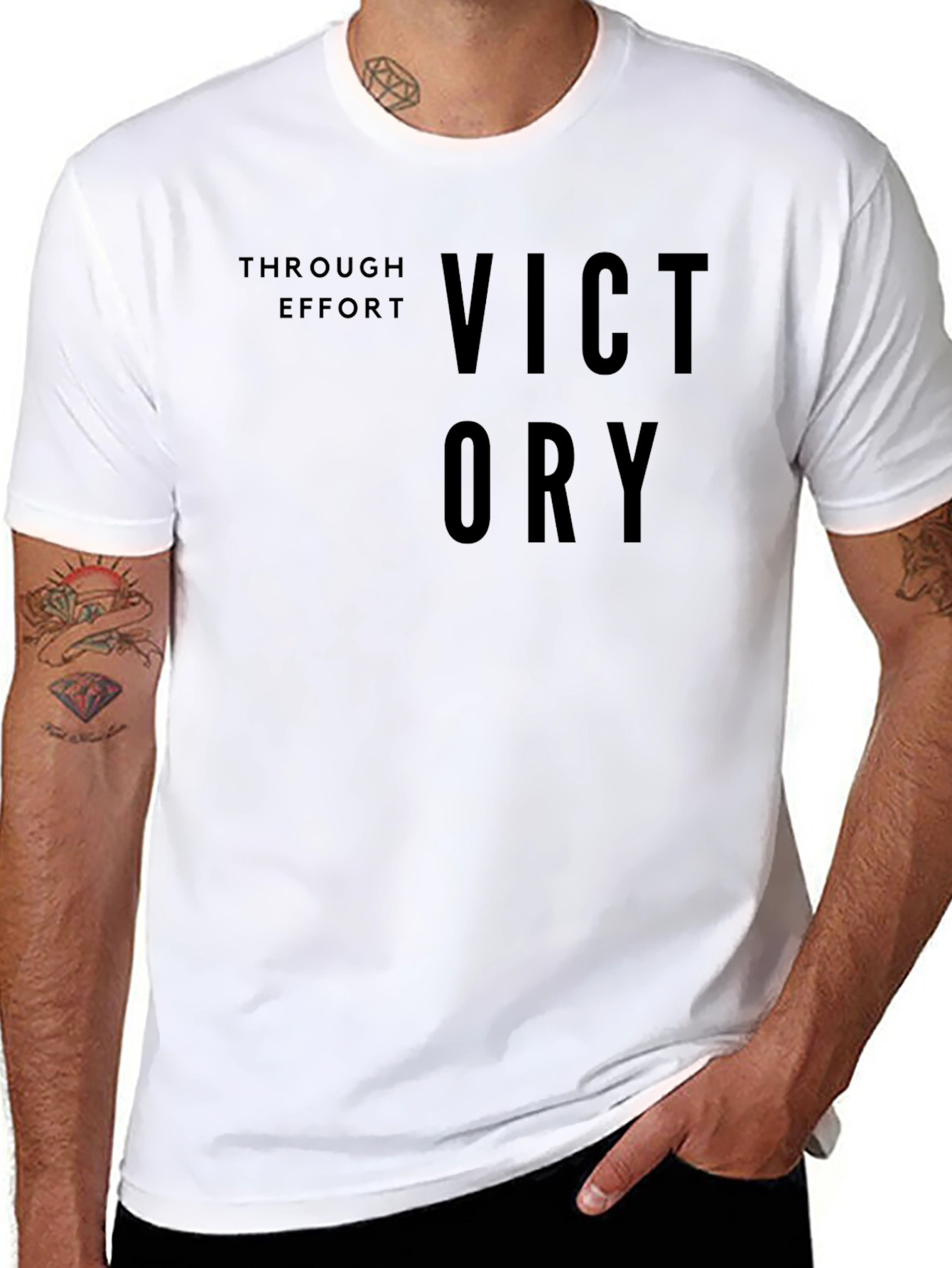 Black Victory Through Effort Black T-Shirt view 8