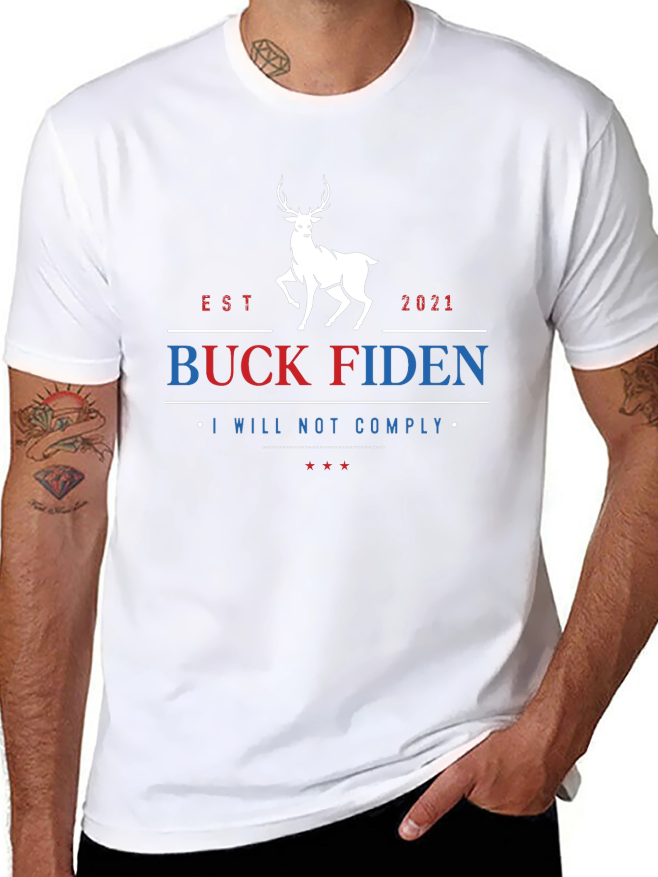Black Buck Fiden T-Shirt: I Will Not Comply view 8