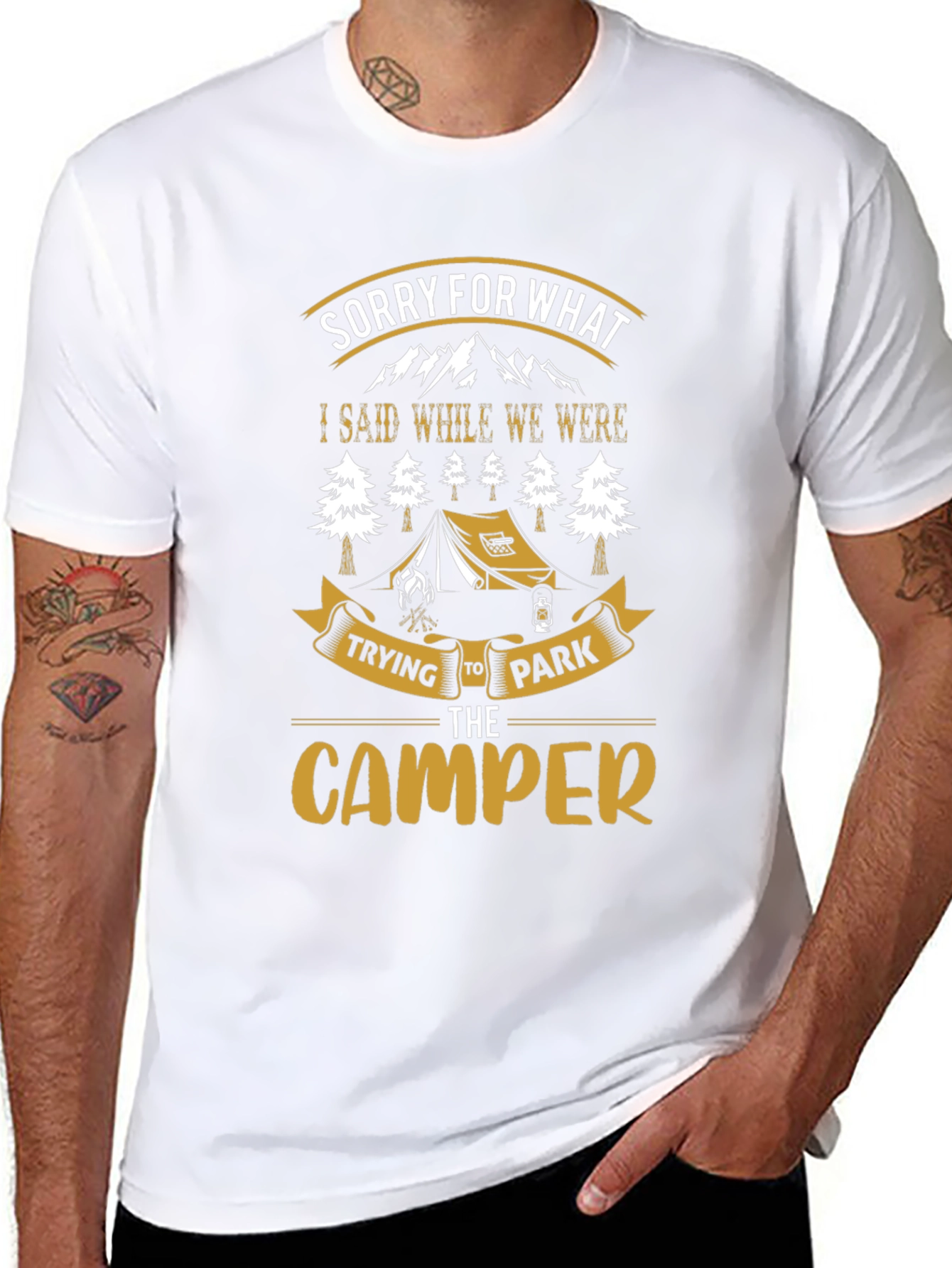 Black Sorry For What I Said Camping T-Shirt view 8