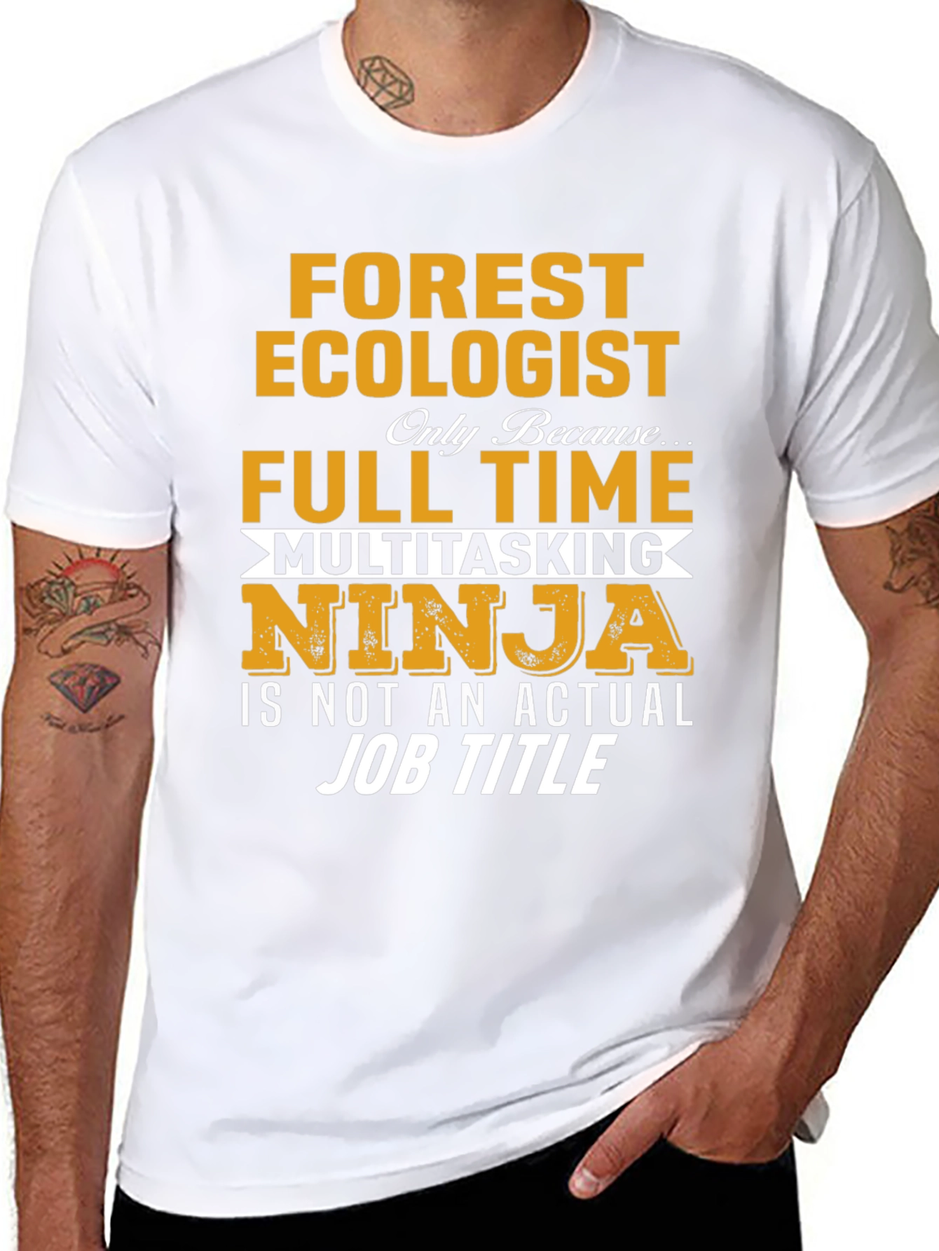 Black Forest Ecologist Full Time Ninja T-Shirt view 8
