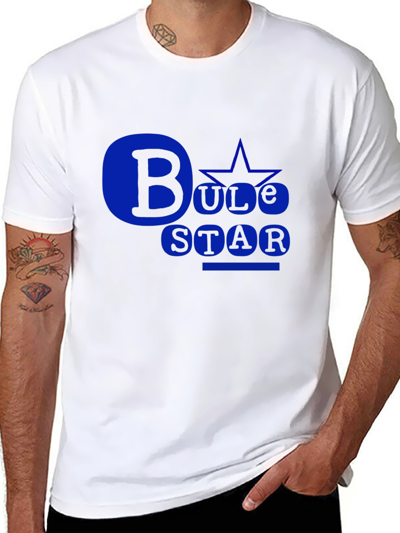 Black Bule Star Black T-Shirt: Bold Design view 8