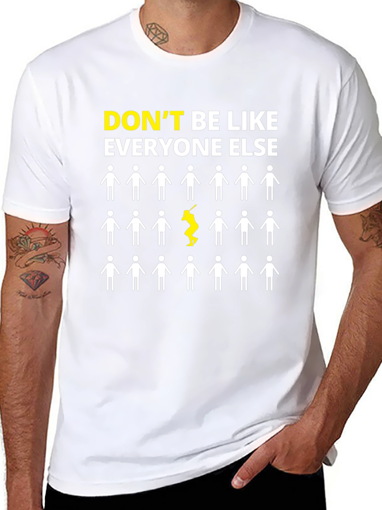 Black Don't Be Like Everyone Else Graphic T-Shirt view 8