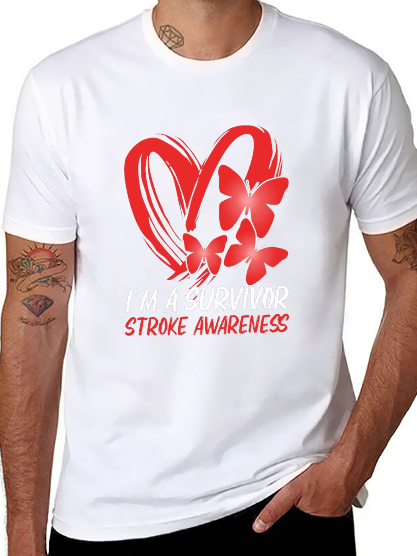 Black Stroke Awareness Survivor T-Shirt view 8