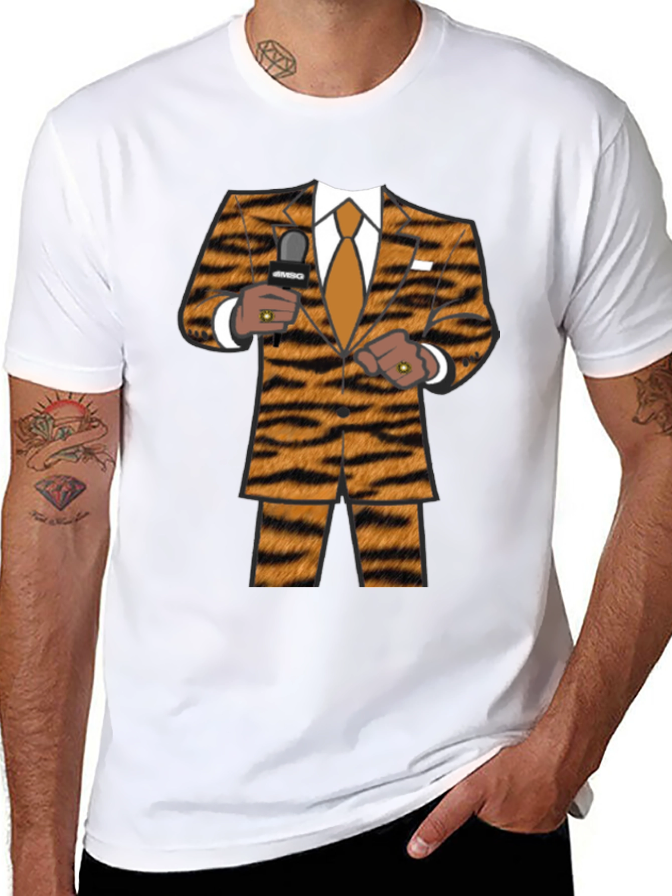 Black Tiger Suit T-Shirt - Funny Novelty Costume Tee view 8
