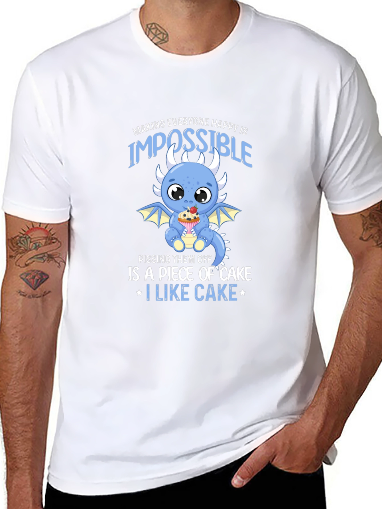Black Cake Loving Dragon Graphic T-Shirt view 8