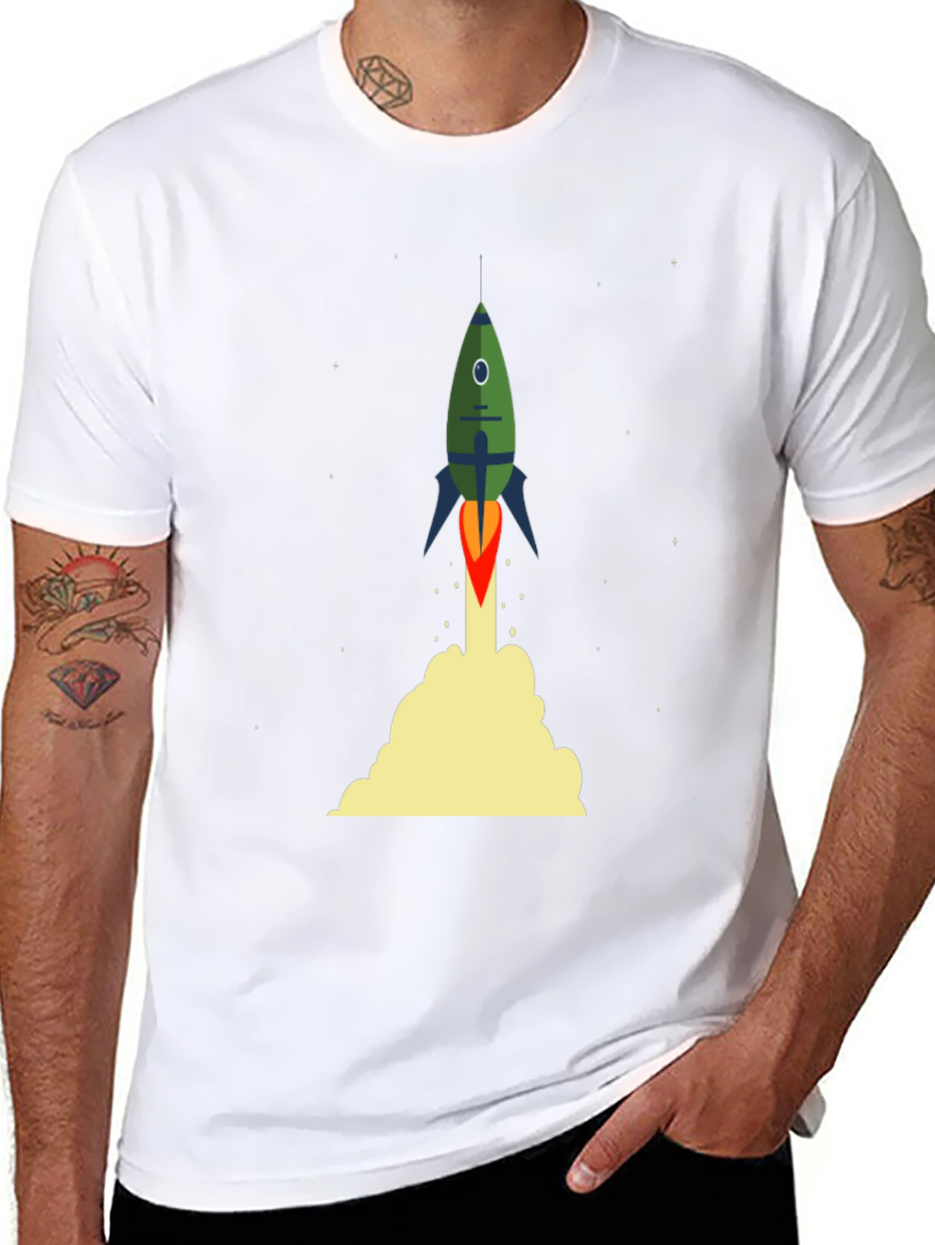 Black Rocket Launch Black T-Shirt - Space Adventure view 8