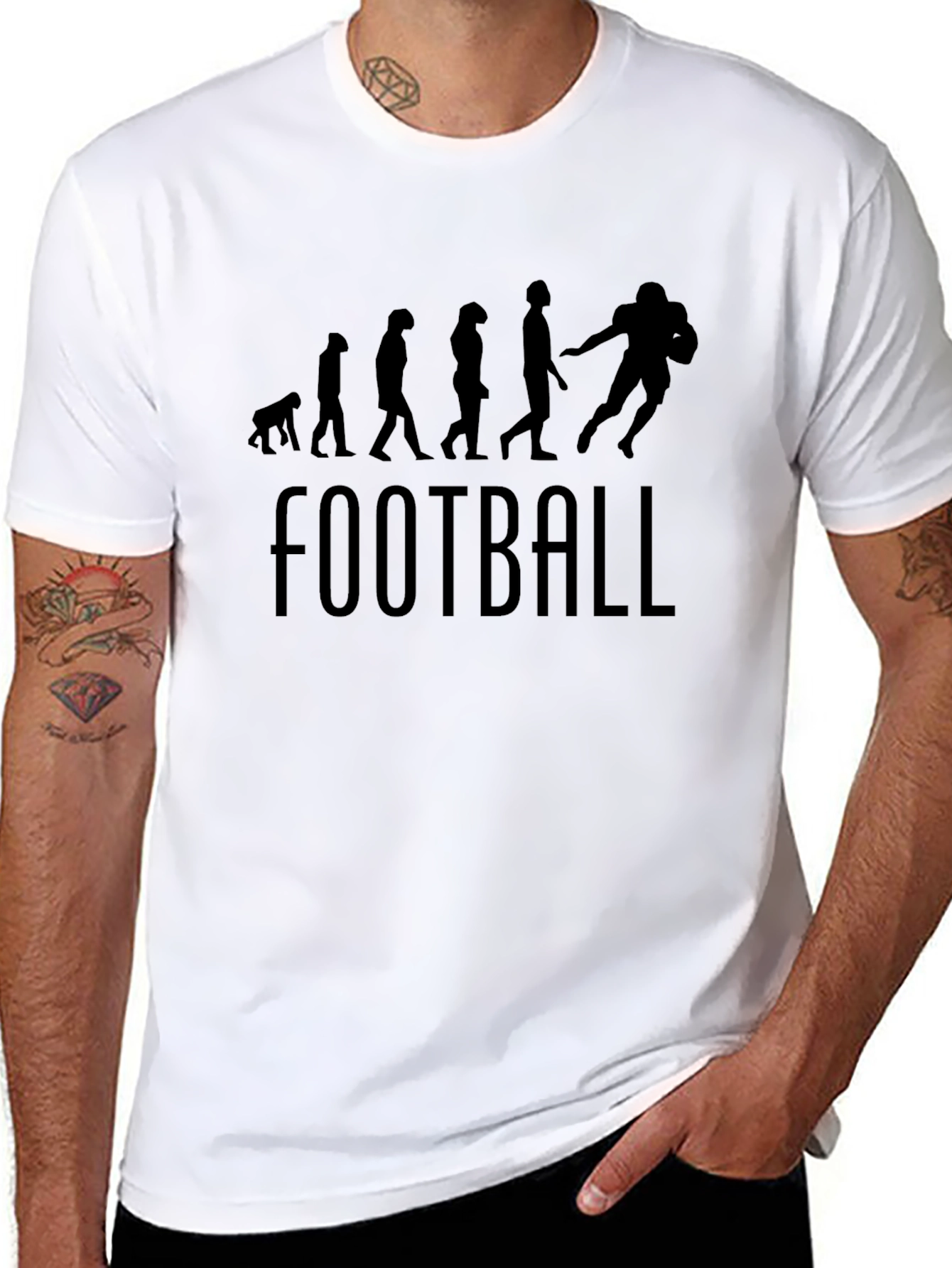 Black Evolution of Football Black T-Shirt view 8